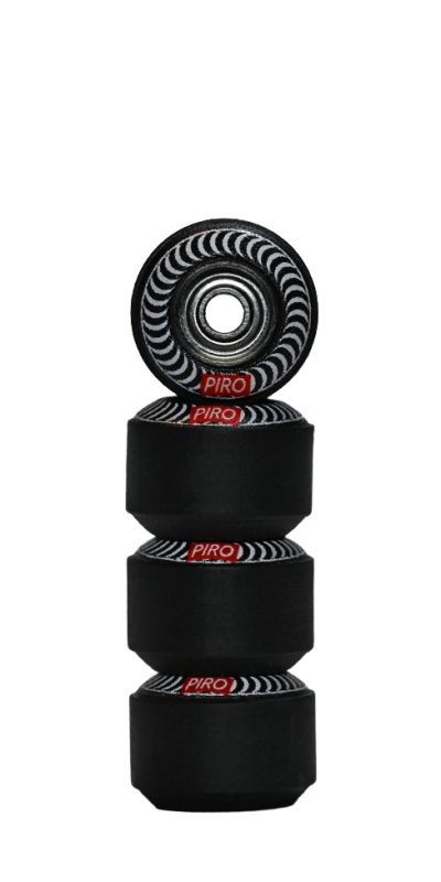 Spiral (White) – Black Reversible Real Wear Graphic 7.5mm Street RS Comp Wheels (P3)