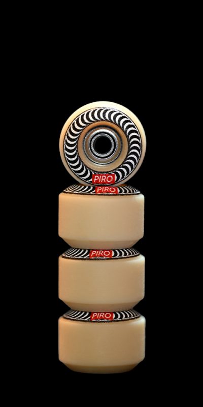 Spiral (White) – Tan Reversible Real Wear Graphic 7.5mm Street RS Comp Wheels (P3)