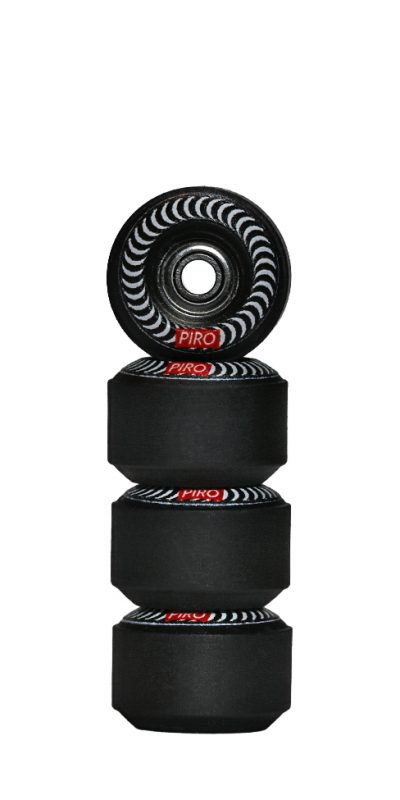 Spiral (White) – Black Reversible Real Wear Graphic 8mm Street RS Wheels (P3)