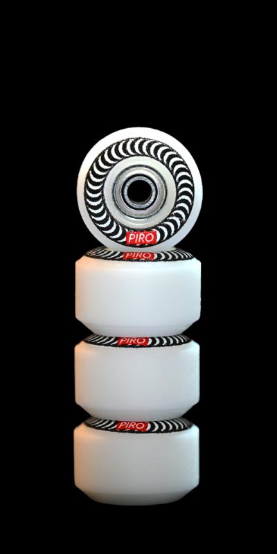 Spiral (White) – White Reversible Real Wear Graphic 8mm Street RS Wheels (P3)