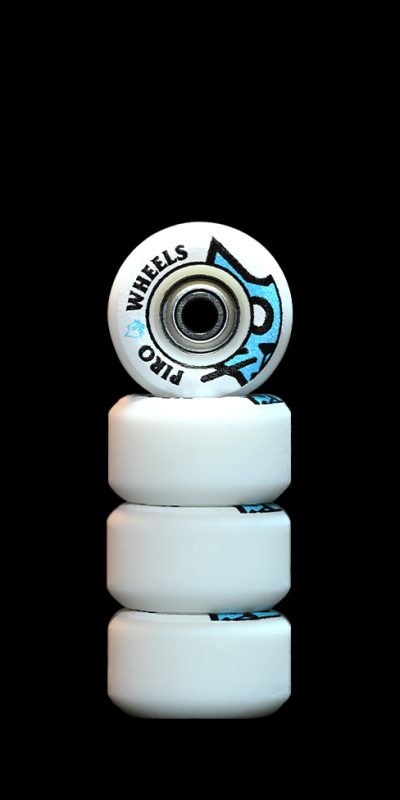 Bone Head (Blue) - White Performance Wheels (P3) Real Wear Graphic