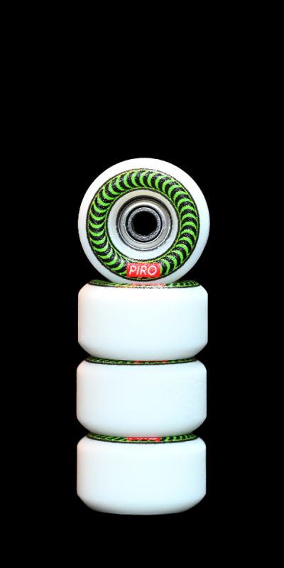 Spiral (Green) - White Performance Wheels (P3) Real Wear Graphic