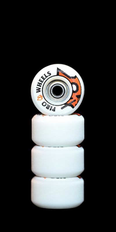 Bone Head (Orange) - White Performance Wheels (P3) Real Wear Graphic