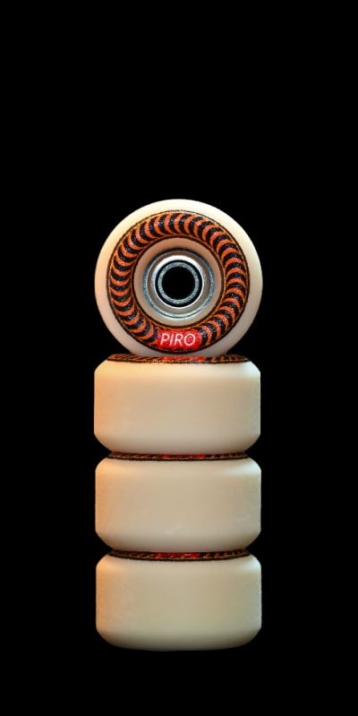 Spiral (Orange) - Tan Performance Wheels (P3) Real Wear Graphic
