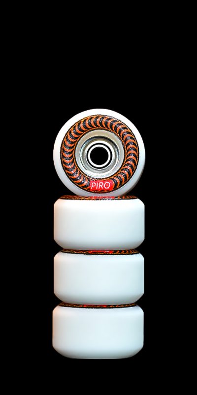 Spiral (Orange) - White Performance Wheels (P3) Real Wear Graphic