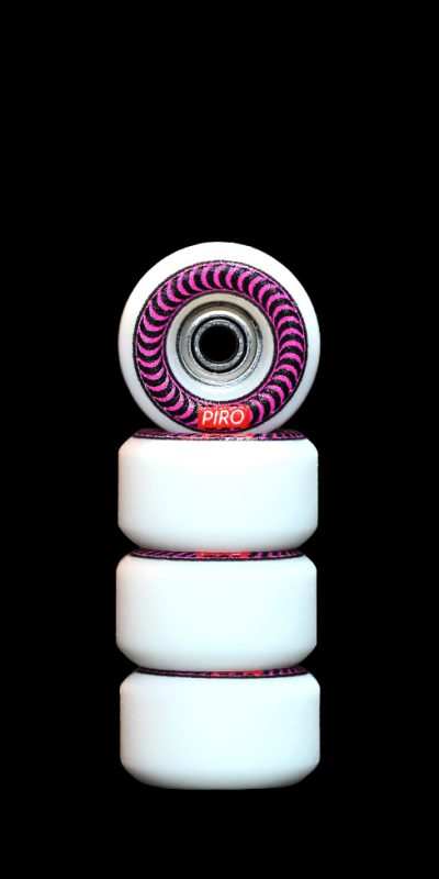 Spiral (Pink) - White Performance Wheels (P3) Real Wear Graphic