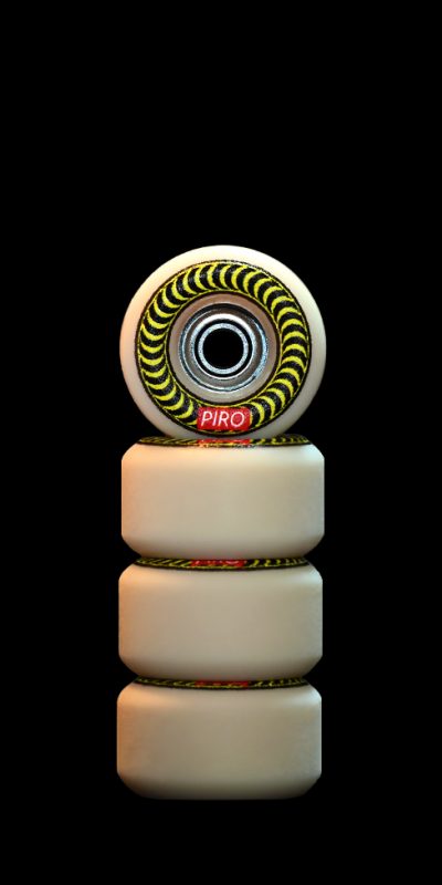 Spiral (Yellow) - Tan Performance Wheels (P3) Real Wear Graphic
