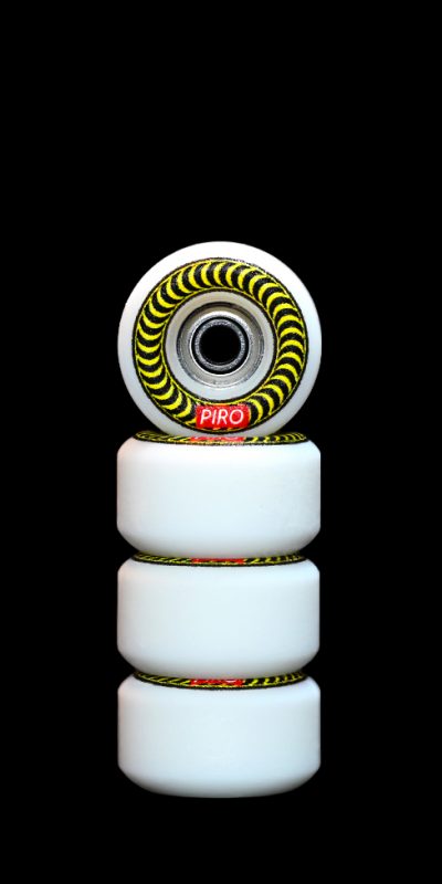 Spiral (Yellow) - White Performance Wheels (P3) Real Wear Graphic