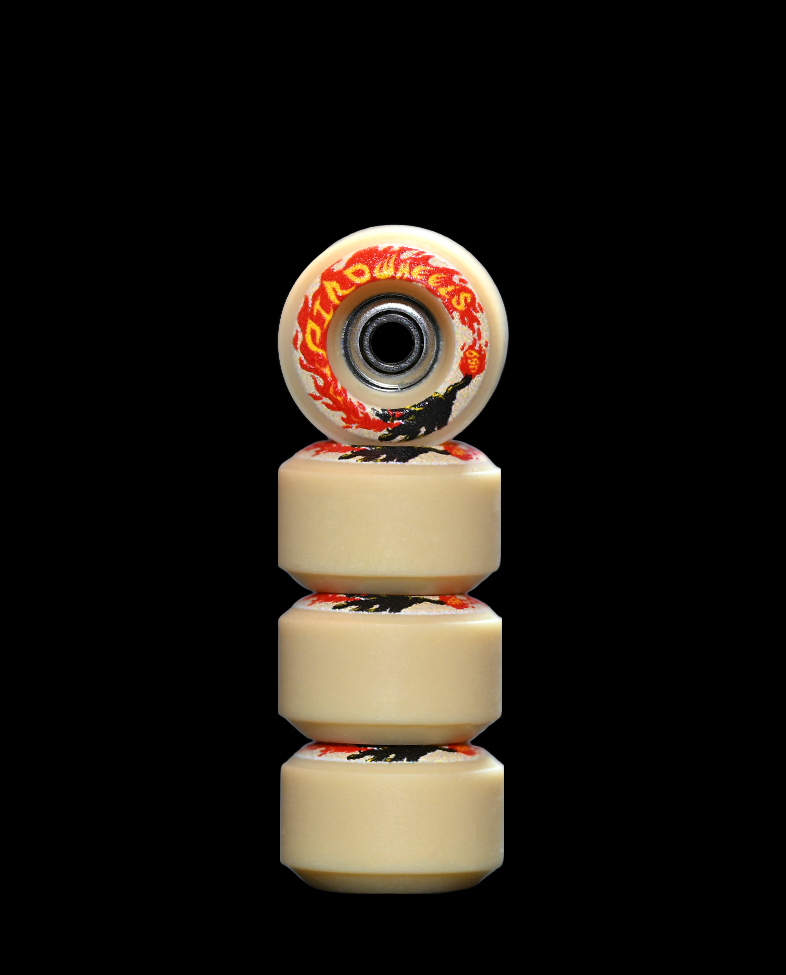 PIRO CAT – Tan Reversible Real Wear Graphic 8mm Street RS Wheels (P3)