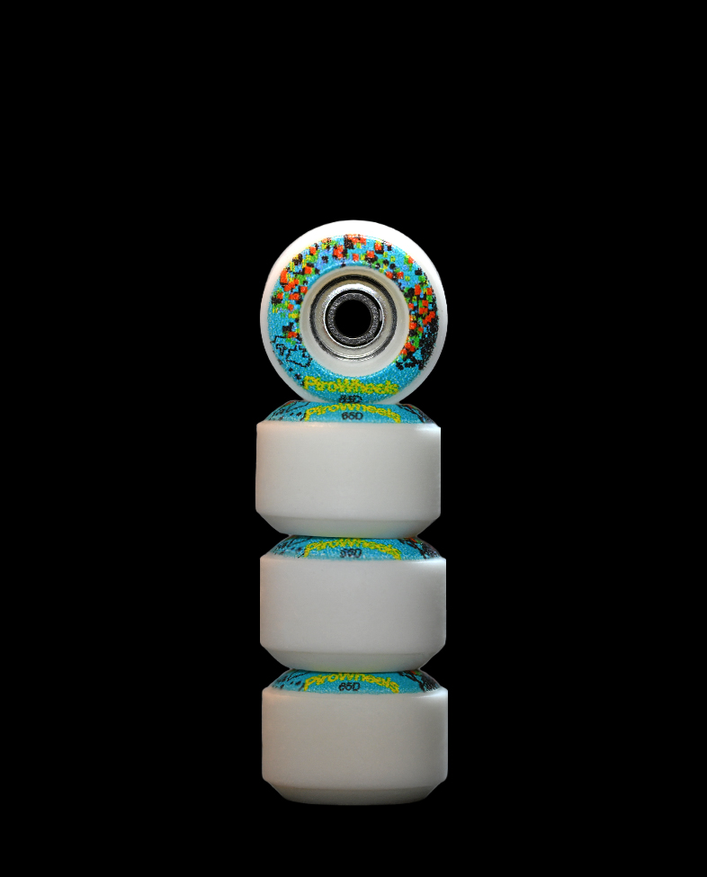 Technicolor – White Reversible Real Wear Graphic 7.5mm Street RS Comp Wheels (P3)